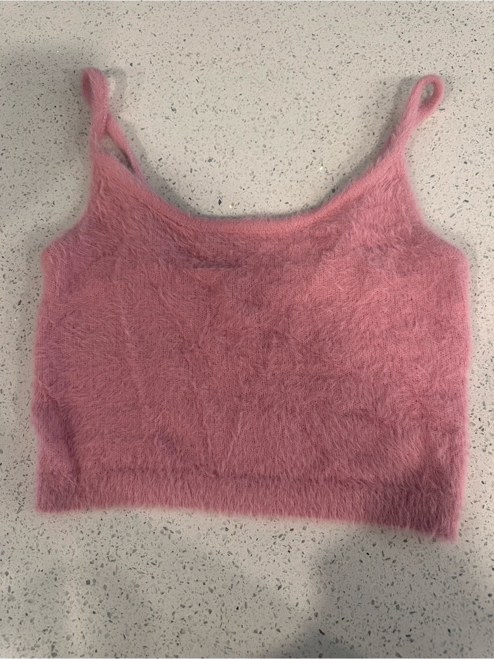 Kendall & Kylie Plush Pink Faux-Fur Camisole